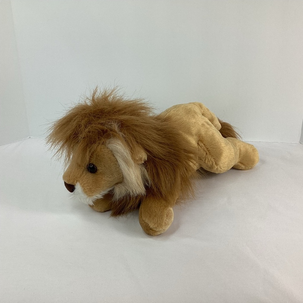 Plush Lion 12” Long Stuffed Animal Kingdom Jungle Safari Tan Mane - Picture 2 of 7